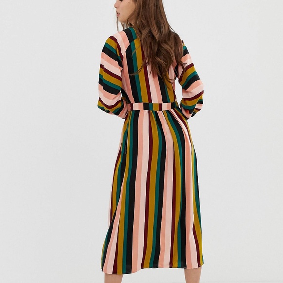 Striped Wrap Maxi Dress - Picture 3 of 5